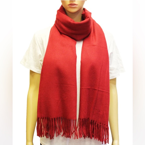 594. Soft DARK RED Fringe Scarf NEW Item NWT One Size - Picture 1 of 3